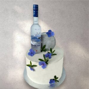 Chic Grey Goose Cake